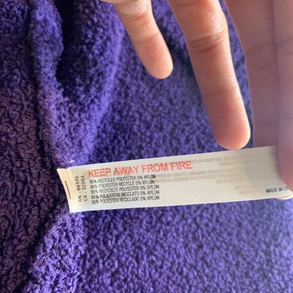 Daily Practice Cardigan Womens XS Extra Small Purple Teddy Fleece Open Front - Picture 9 of 12